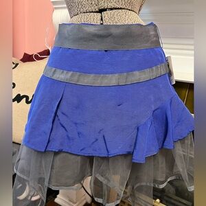Royal blue and gray skirt with gray tulle detail